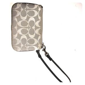 Silver Coach Wristlet